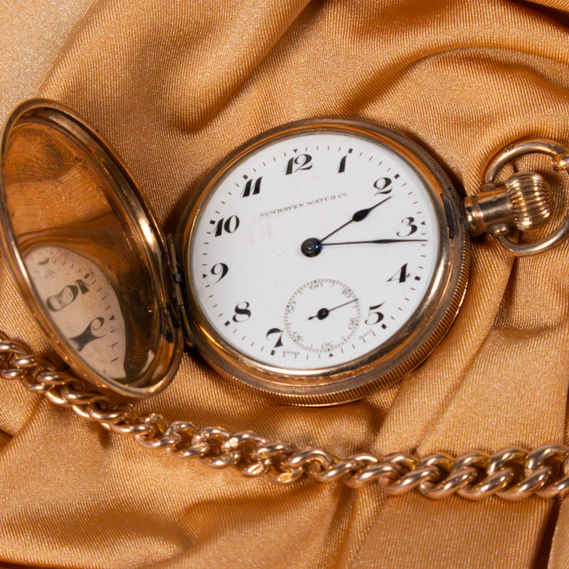 Newhaven Watch Co., Art Deco Pocket Watch, Rolled Gold