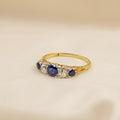Edwardian Sapphire and Diamond Ring, 18ct Yellow Gold
