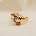 Retro Diamond & Ruby Ring, 18ct Yellow & White Gold