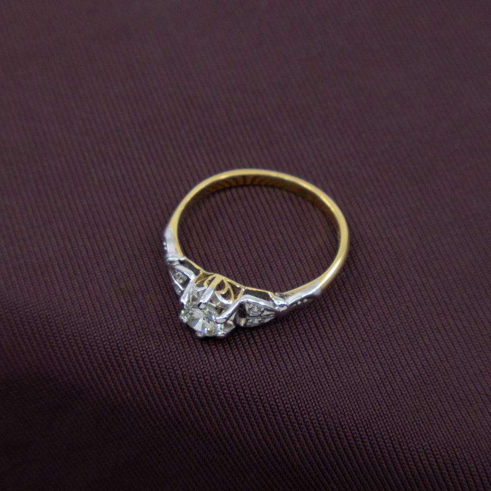 Vintage Diamond Ring, 18ct Yellow & White Gold