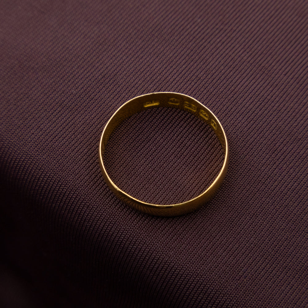 Retro Wedding Band, 22ct Yellow Gold