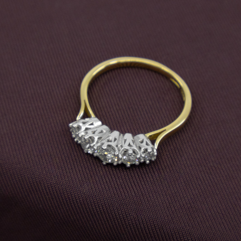 Retro Diamond Engagement Ring, 18ct Yellow Gold & Platinum