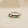 Art Deco Emerald Ring, 18ct White Gold & Platinum