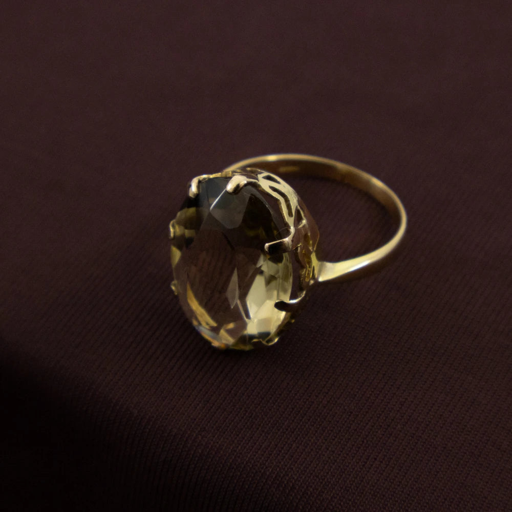 Vintage Smoky Quartz Ring, 14ct Yellow Gold