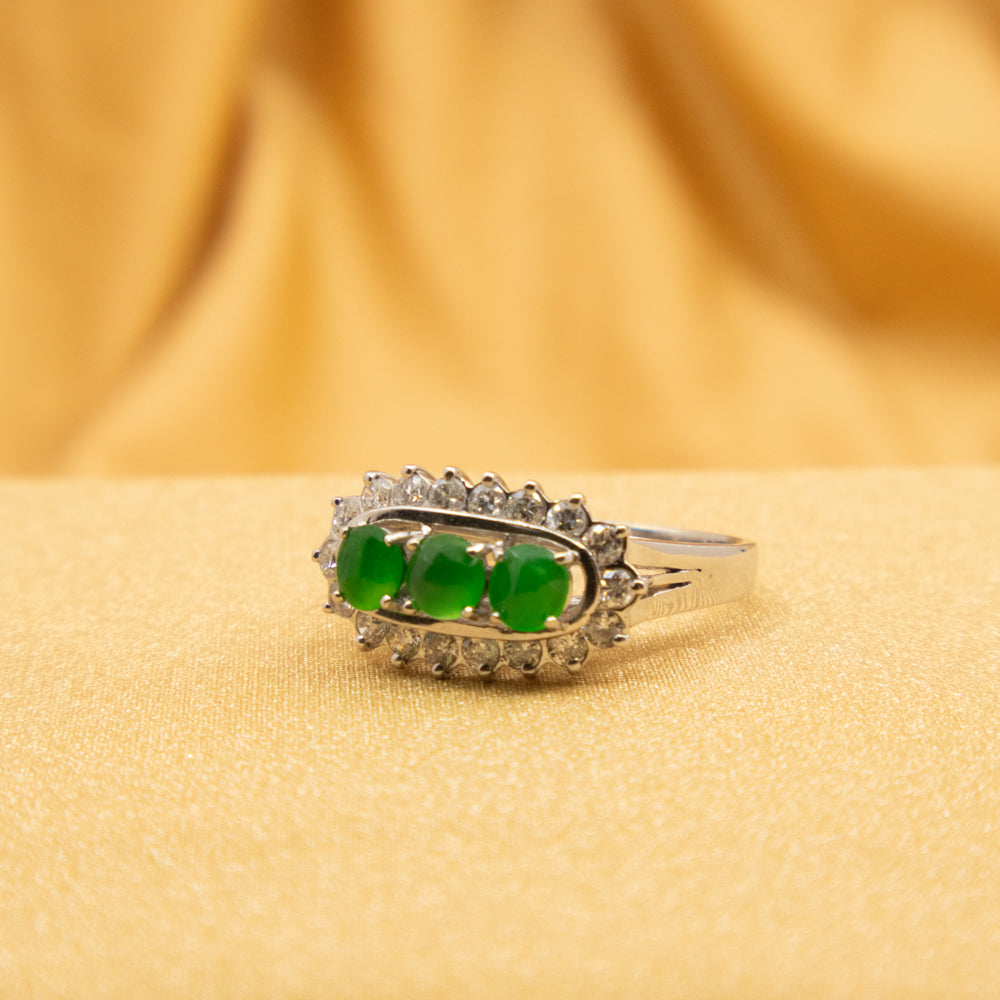 Modern Jade Ring, 18ct White Gold