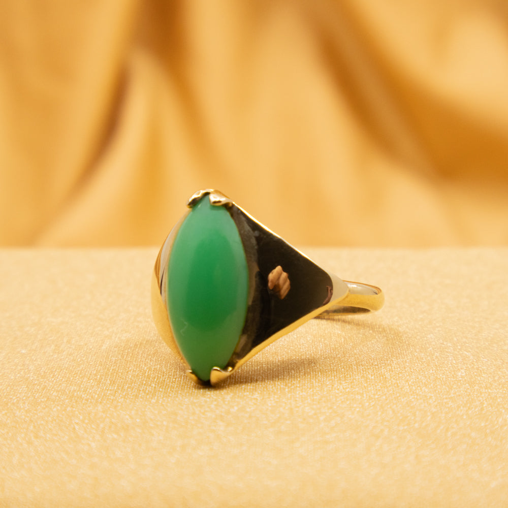 Retro Chrysoprase Ring, 9ct Yellow Gold