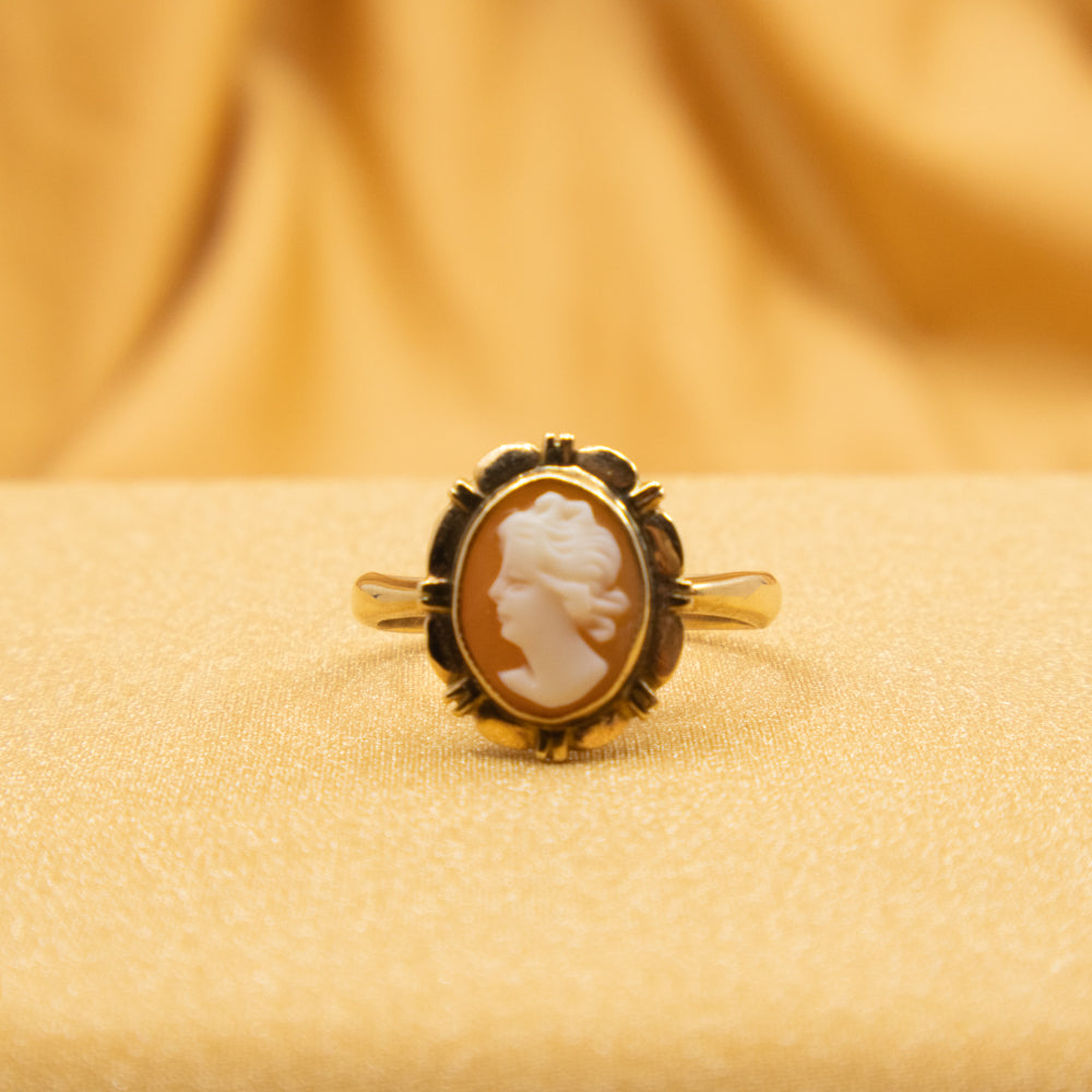 Art Deco Cameo Ring, 9ct Pink Gold
