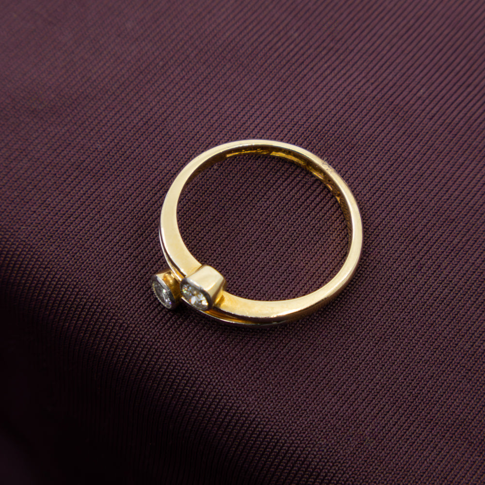 Victorian Diamond Crossover Ring, 18ct Yellow Gold
