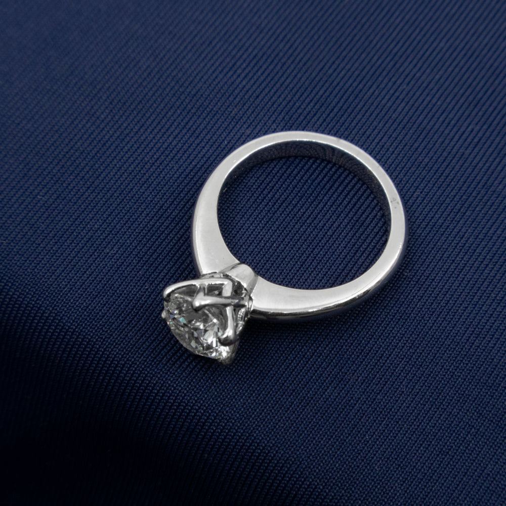 Modern Diamond Engagement Ring, Platinum