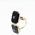 Edwardian Onyx and Diamond Ring, 18ct Pink Gold
