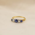 Victorian Sapphire and Diamond Ring, 18ct Yellow Gold