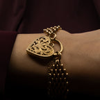 Vintage Gate Padlock Bracelet, 9ct Yellow Gold