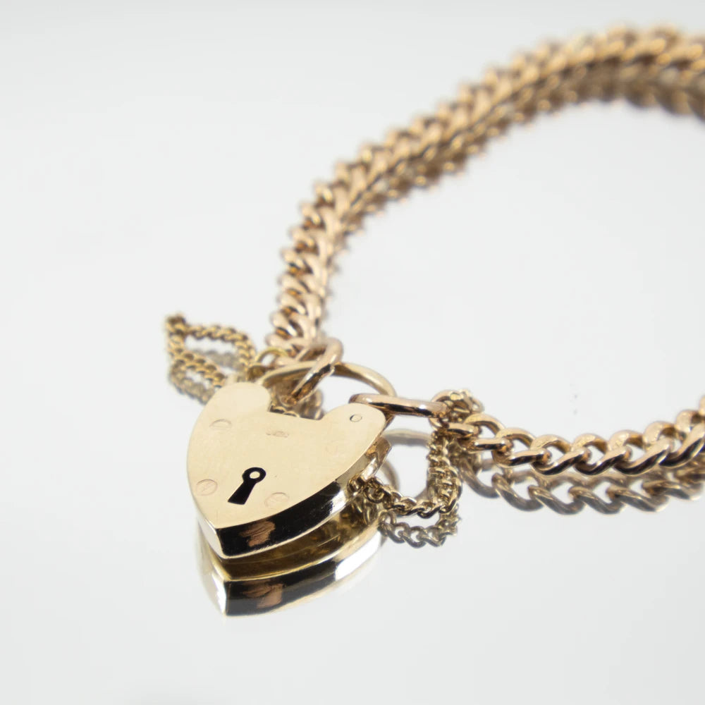 Edwardian Padlock Bracelet, 9ct Pink Gold