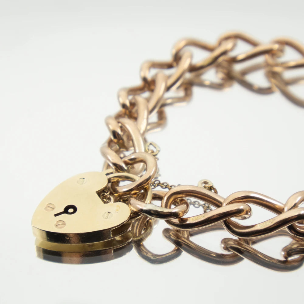 Edwardian Padlock Bracelet, 9ct Pink Gold