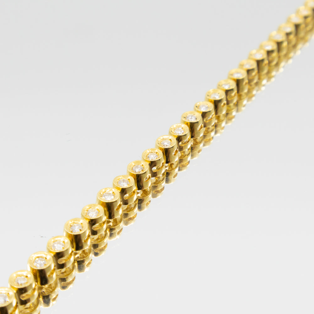 Modern Tennis Bracelet, 18ct Yellow Gold
