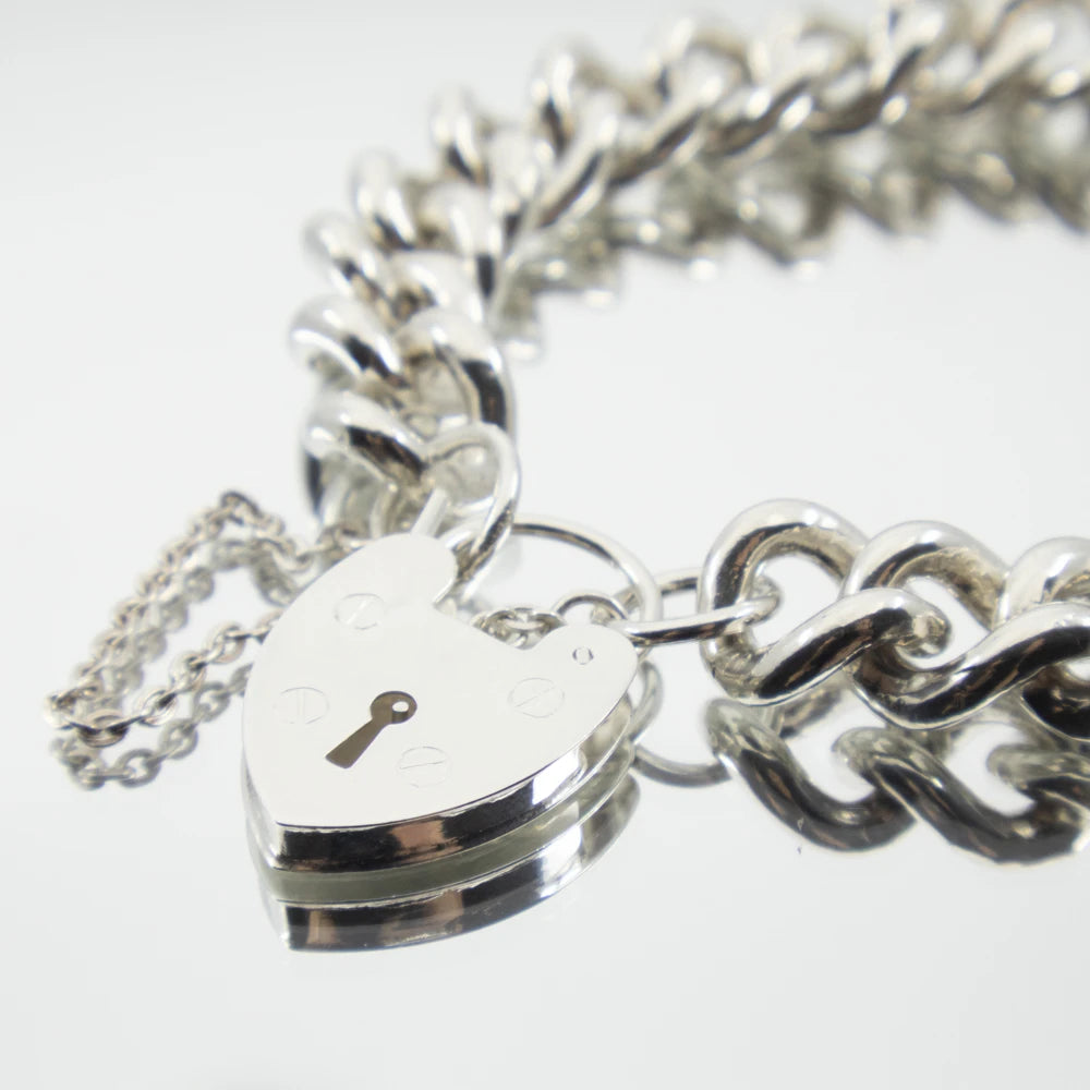 Modern Padlock Bracelet, Sterling Silver